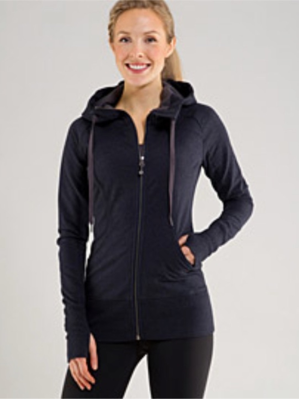 lululemon athletica Sing Floss Travel Jacket Full-Zip Heathered Deep Navy Sz 12